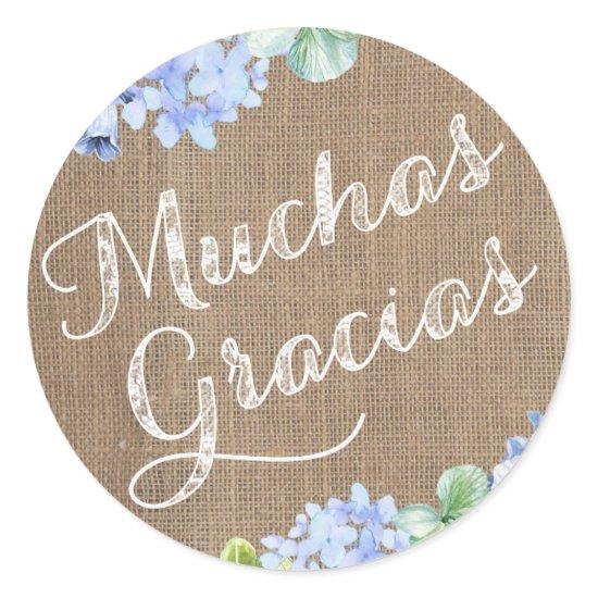 Spanish Baptism Thank You Stickers Muchas Gracias