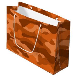 Spanish Orange Monocolor Camo Large Gift Bag