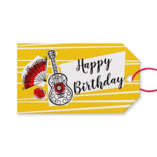 Spanish Souvenirs Birthday horizontal gift tag