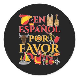 Spanish Teacher En Espanol Por Favor  Classic Round Sticker