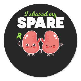 Spare Kidney Organ Transplantation Classic Round Sticker