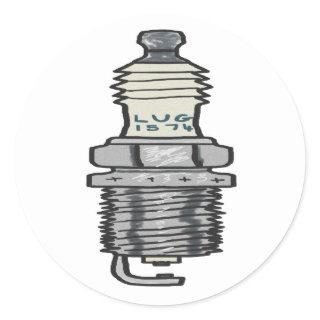 Spark Plug Mechanic Classic Round Sticker
