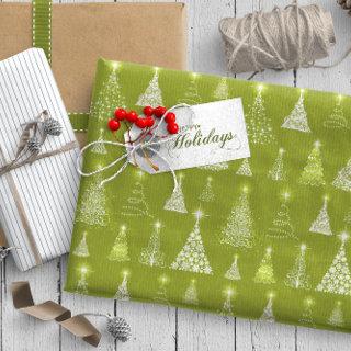 Sparkling Christmas Trees Pattern Green ID844