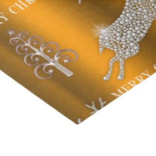 Sparkling Diamonds Reindeer on Gold Christmas Tissue Paper