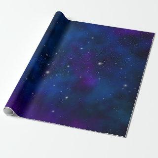 Sparkling Stars on Blue & Purple Space Background
