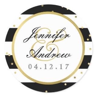 Sparkling Stripes | Elegant Wedding Sticker