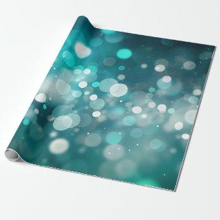 Sparkling Teal with blurred twinkle lights
