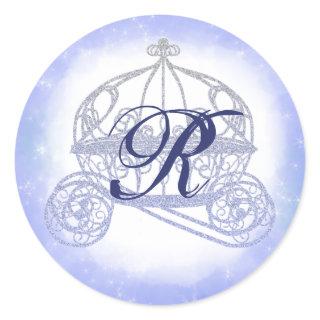 Sparkly Blue Princess Carriage Stickers