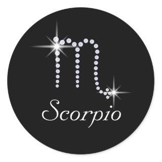 Sparkly Diamond Scorpio  Classic Round Sticker