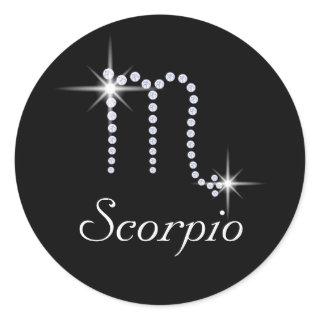 Sparkly Diamond Scorpio  Classic Round Sticker