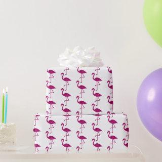 Sparkly flamingo Pink glitter pattern white