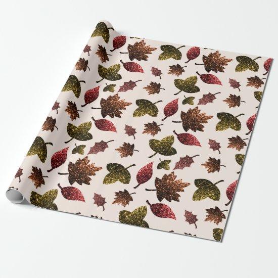 Sparkly leaves fall autumn sparkles pattern
