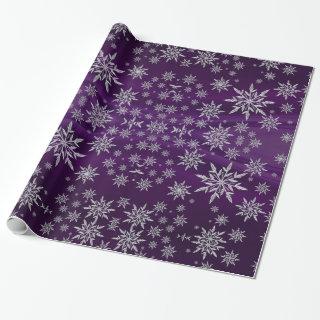 Sparkly Silver Snowflakes on Purple