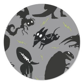 Sparky Running Silhouette Classic Round Sticker