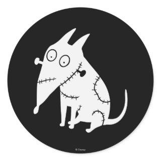 Sparky Sitting White Classic Round Sticker