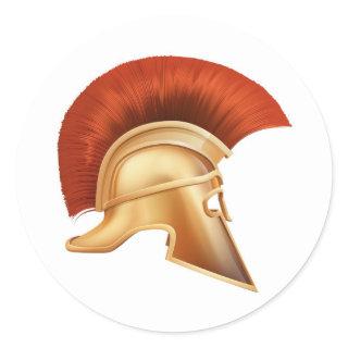 Spartan helmet illustration classic round sticker