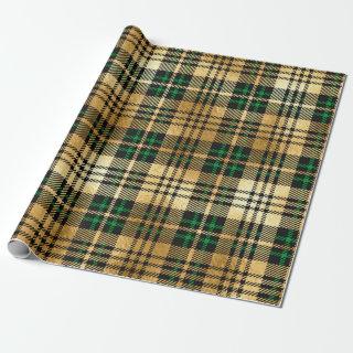 Spartan Plaid Dark Green And Faux Gold Christmas
