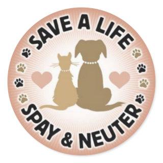 spay and neuter your pets classic round sticker