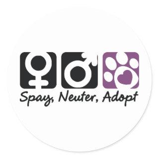 Spay, Neuter, Adopt Classic Round Sticker