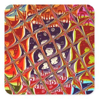 Special Christmas colors Snow  Santa HoHoho Art Square Sticker