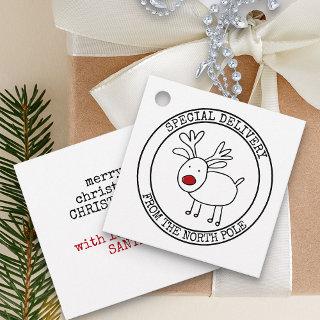 Special Delivery from North Pole Custom Santa Favor Tags