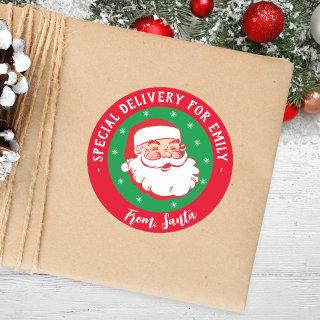 Special Delivery From Santa Kids Christmas  Classi Classic Round Sticker