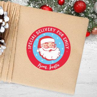 Special Delivery From Santa Kids Christmas  Classi Classic Round Sticker