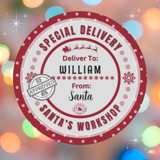 Special Delivery from Santa to Child Present Label