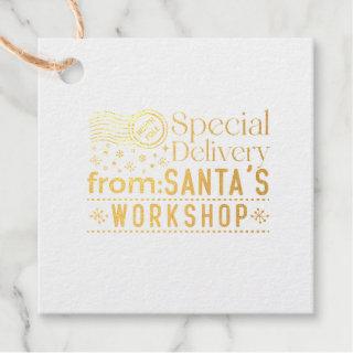 Special Delivery From Santa's Workshop Foil Favor Tags