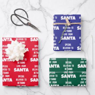 Special Delivery Name From Santa Red Blue Green  Sheets