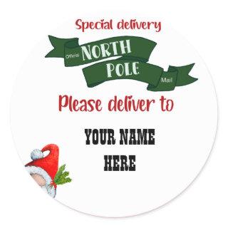 Special delivery NORTH POLE sticker