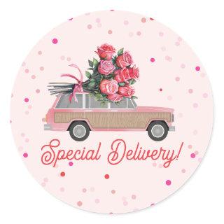 Special Delivery Roses SUV Valentine's Classic Round Sticker