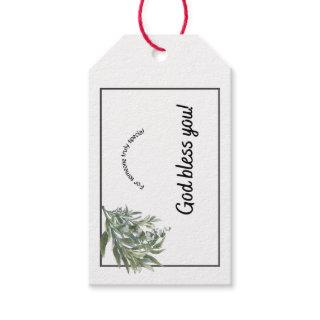 Special Gift Tag with leaves - God bless you!