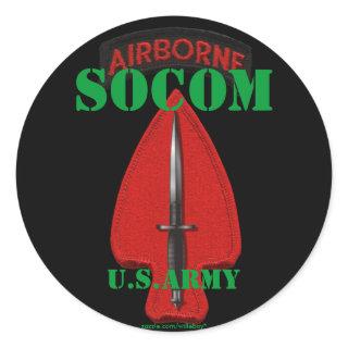 Special Ops USASOC PSYOP Veterans Vets Classic Round Sticker