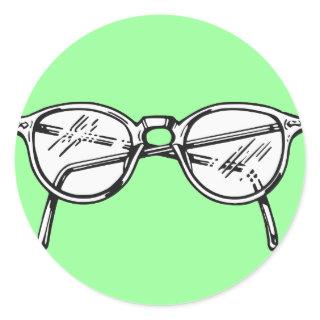 Spectacles Classic Round Sticker