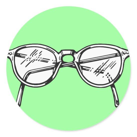 Spectacles Classic Round Sticker