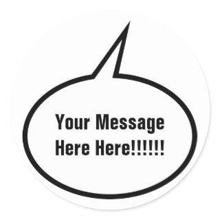 Speech Balloon Classic Round Sticker