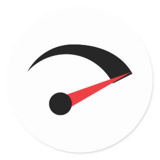speed fast needle indicator classic round sticker