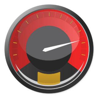 Speedometer Classic Round Sticker