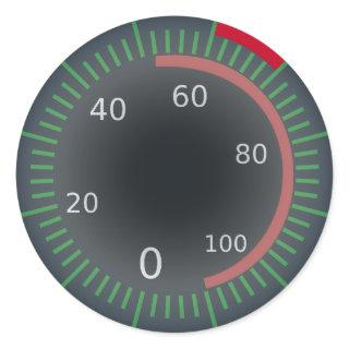 Speedometer Classic Round Sticker, Glossy Classic Round Sticker