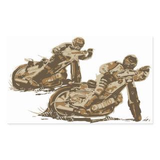 Speedway Motorcycle Racers Rectangular Sticker