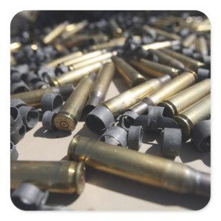 Spent brass and disintegrated links square sticker