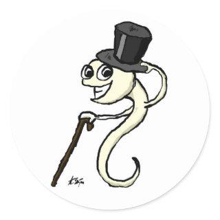 Sperm in a Top Hat Stickers