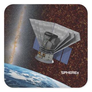 SPHEREx Galaxy Hunter Spacecraft Square Sticker