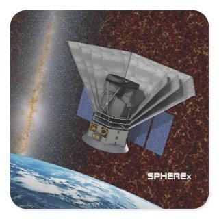 SPHEREx Galaxy Hunter Spacecraft Square Sticker