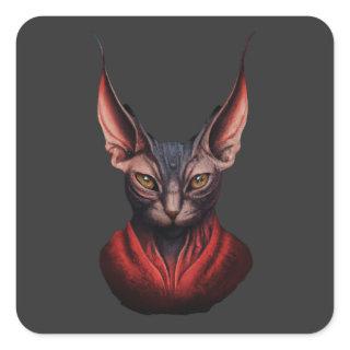 Sphynx Cat- Half Cat, Half Devil, Master Sphynx #1 Square Sticker