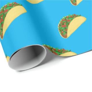 Spicy! Yummy Taco Pattern on Blue