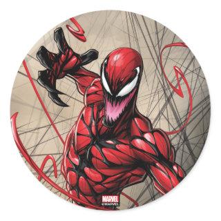Spider-Man | Carnage Leaping Forward Classic Round Sticker