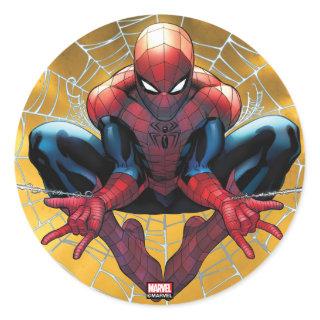 Spider-Man | Sitting In A Web Classic Round Sticker