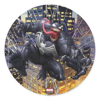 Spider-Man | Venom Leaping Forward Classic Round Sticker